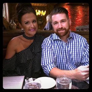 Choker neck with open shoulder Polka dot blouse